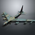 Camouflage Painted Large Passenger Airliner With Multiple Engines Under Wings