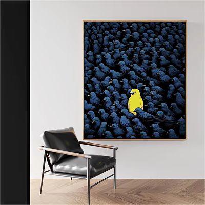 Modern illustration bird decorative painting 3d model Modern illustration bird decorative painting 3d model