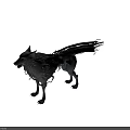 Fantasy Wolf Creature With Purple Blue Tangled Fur And Mythical Features