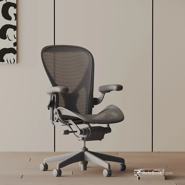 Ergonomic Mesh Office Chair With Adjustable Armrests Comfortable Swivel Design For Modern Interior 3d model 