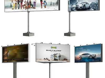 Outdoor Billboards Displaying Car Ads People Images And Brand Promotions With Clear Visuals 3d model