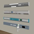 Hospital Ward Medical Device Strips With Control Panels Digital Displays And Power Outlets