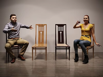Stylish Dining Chairs Display With Various Wooden Designs And Comfortable Seating Options 3d model