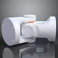 White Mechanical Component With Orange Accent And Connection Structure Design 3d model
