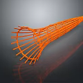 Orange Cone Shaped Mesh Storage Basket For Kitchen Fruits And Vegetables