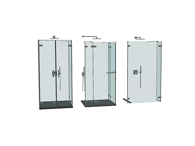 Shower Sauna Glass Enclosures Three Different Modern Interior Design Styles For Bathroom 3d model