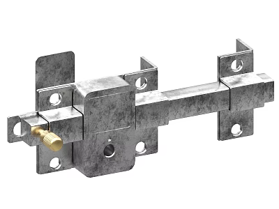 Stainless Steel Door Latch Hardware With Secure Locking Mechanism And Mounting Holes 3d model