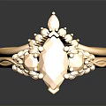 Fashionable Clothing Accessory Golden Ring With Exquisite Gemstone And Intricate Design