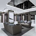 Modern Mall Store Front Featuring Glass Door Window Display And Minimalist Design