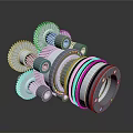 Precision Mechanical Gear Assembly With Interlocking Gears Bearings And Metal Shafts For Industrial Use