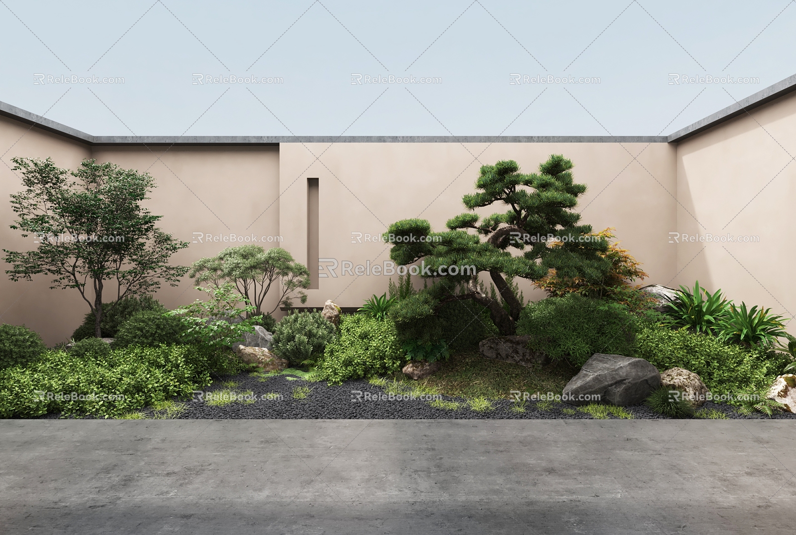 Landscape sketch interior landscape landscape wall courtyard landscape landscape small landscape plant collocation modeling 3d model