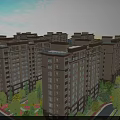Aerial Planning of Modern Residential Complex With High Rise Buildings Greenery and Well Arranged Roads
