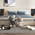 Playful Kids Room Interior Design With Plush Toys Bed Wall Art And Cozy Chair