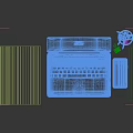 Modern Laptop Desktop Setup With Phone Notebook Calculator Pencils And Green Plant