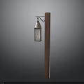 Classic Wooden Post Lantern Design With Metal Frame And Glass Panel