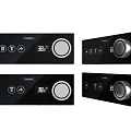 Modern Black Switch Panel Featuring Digital Display Temperature Control Knob And Buttons