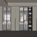 Modern Wardrobe With Glass Doors Hanging Clothes And Storage Shelves Interior Design