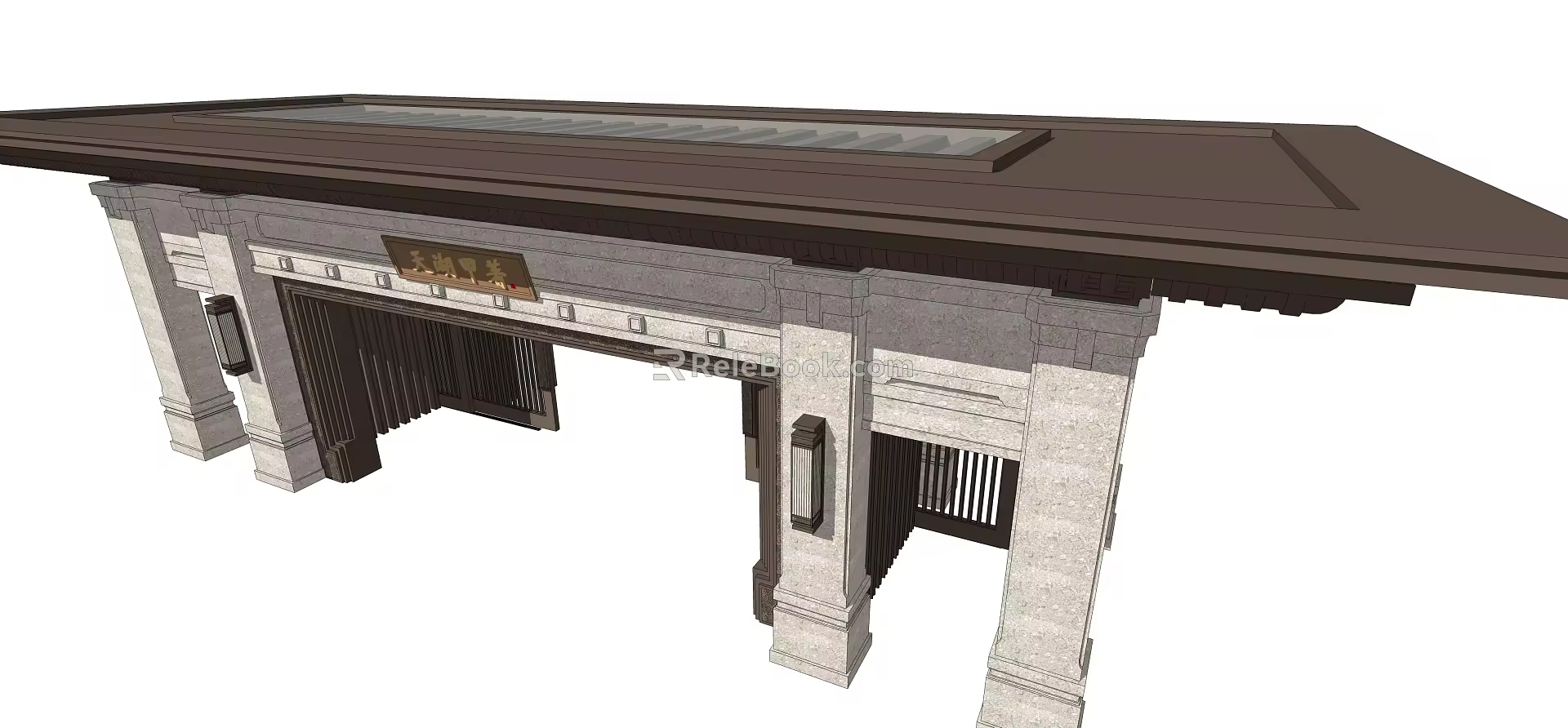 New Chinese Style Gate Atmospheric Gate 3d model