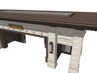 New Chinese Style Gate Atmospheric Gate 3d model