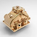 Golden Industrial Mechanical Equipment With Gear Structure And Metal Shaft Components