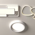 Modern Ceiling Lights Featuring Geometric Curved And Circular Design Shapes 3d model