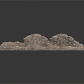 Various Gray Stone Wall Fragments And Broken Stone Pieces For Decoration
