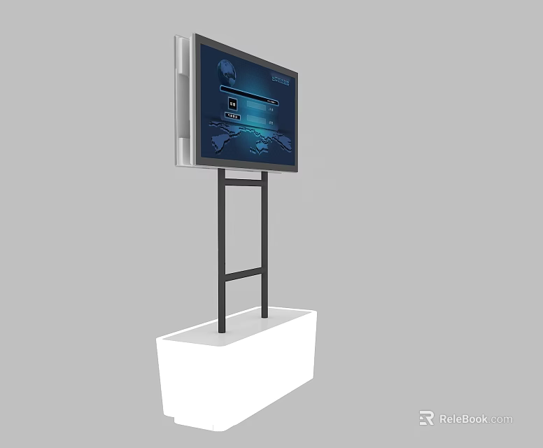 Public Facility Standing Digital Information Display with Interactive Map Interface and Navigation Features 3d model 
