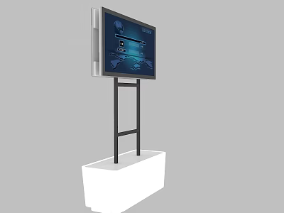 Public Facility Standing Digital Information Display with Interactive Map Interface and Navigation Features 3d model