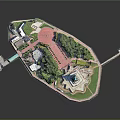 Modern Bird's Eye View Liberty City Aerial View 3d model