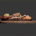Delicious Cold Meat And Cheese Platter With Sausages Pickles And Rye Bread On Wooden Board