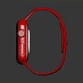 Modern Red Smartwatch With Digital Dial Display And Comfortable Silicone Strap