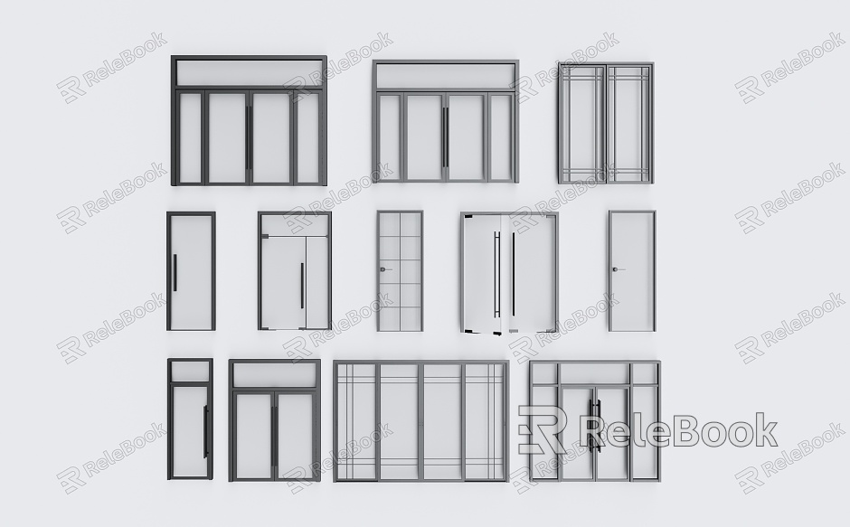 Double Door Glass Double Door Office Glass Door model