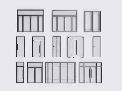 Double Door Glass Double Door Office Glass Door model