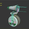 Modern Single Wheel Robot With White Green Design Top Structure And Antennas