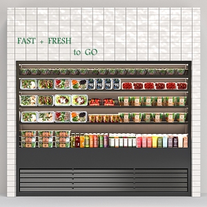 Modern Shelf Supermarket Fresh Vegetables Fresh Juice Shelf 3d model