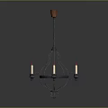 Classic Iron Chandelier With Wooden Top And Candle Shaped Lights