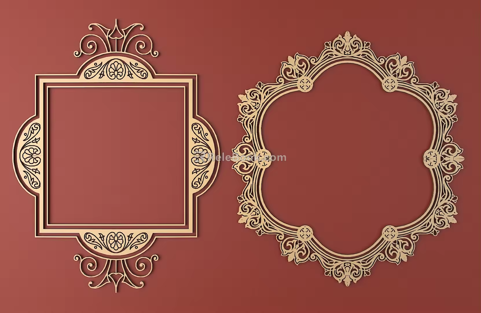 European-style Metal Carved European Pattern Hollow Carved Pattern 3d model