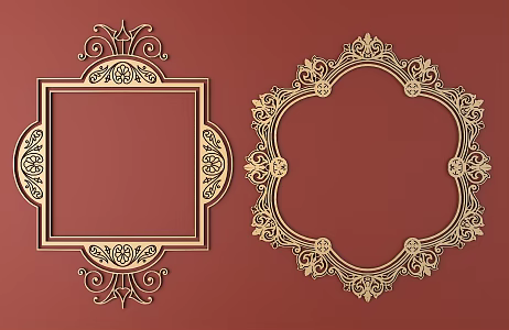 European-style Metal Carved European Pattern Hollow Carved Pattern 3d model