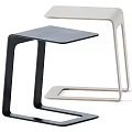 Modern Minimalist Side Tables Gray And Black With Sleek Geometric Frame Design