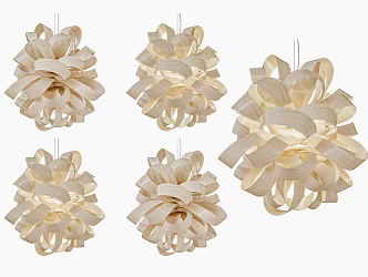 Modern origami chandelier wood veneer chandelier shaped art chandelier creative wood chandelier living room hall lobby chandelier creative art curved chandelier 3d model
