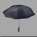 Classic Black Umbrella With Brown Handle Durable Fabric For Daily Rain Protection