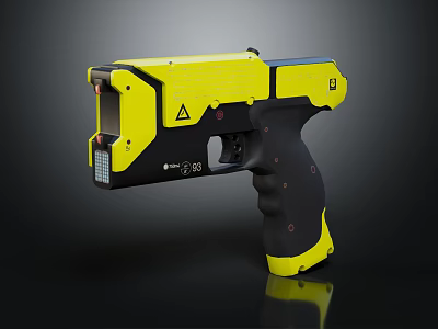 Yellow And Black Gun With Modern Tactical Design Ergonomic Grip And Safety Features 3d model