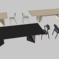 Modern Dining Table Set With Black And White Tables And Minimalist Chairs