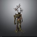 Moss Covered Tree Humanoid Creature Character With Root Legs And Branch Arms 3d model