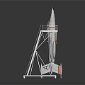 Detailed NASA Rocket Model Featuring Launch Tower And Ladder For Space Missions 3d model