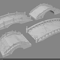 White Stone Landscape Bridges Featuring Various Shapes Arched Flat And Carved Chinese Railings