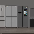 Various Modern Refrigerators and Freezers with Different Styles for Home Kitchen Use 3d model
