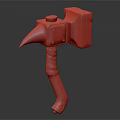 Detailed Fantasy Decorative Hammer With Wooden Handle Red Straps And Metal Head