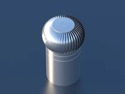 Silver Metal Cylindrical Household Product With Radial Fin Top Design For Daily Use 3d model