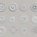 Decorative Ceiling Medallions Featuring Various Intricate Patterns And Classic Designs 3d model